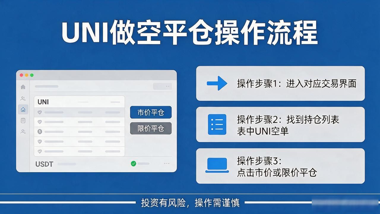 UNI做空交易如何平仓或取消？
